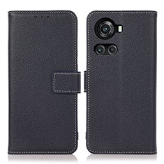 Leather Case Stands Flip Cover Holder K08Z for OnePlus 10R 5G Navy Blue