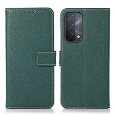 Leather Case Stands Flip Cover Holder K08Z for Oppo A93 5G Green