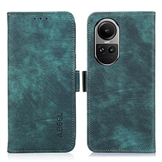 Leather Case Stands Flip Cover Holder K08Z for Oppo Reno10 5G Green