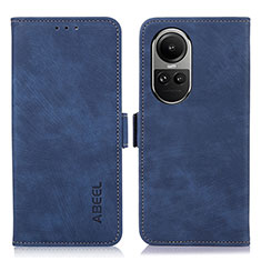 Leather Case Stands Flip Cover Holder K08Z for Oppo Reno10 Pro 5G Blue