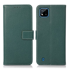 Leather Case Stands Flip Cover Holder K08Z for Realme C11 (2021) Green