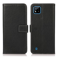 Leather Case Stands Flip Cover Holder K08Z for Realme C20A Black