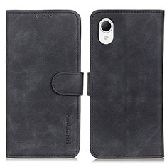 Leather Case Stands Flip Cover Holder K08Z for Samsung Galaxy A23 5G SC-56C Black