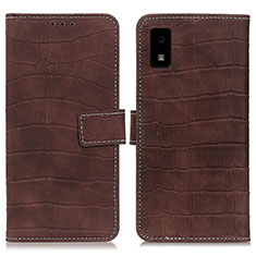 Leather Case Stands Flip Cover Holder K08Z for Sharp Aquos wish Brown