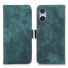 Leather Case Stands Flip Cover Holder K08Z for Sony Xperia 5 V Green