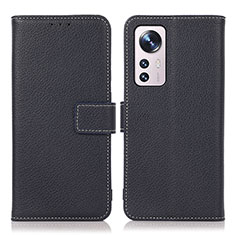 Leather Case Stands Flip Cover Holder K08Z for Xiaomi Mi 12 Lite 5G Navy Blue