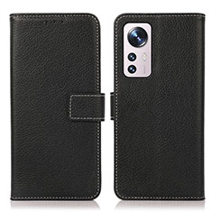 Leather Case Stands Flip Cover Holder K08Z for Xiaomi Mi 12S 5G Black