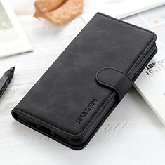 Leather Case Stands Flip Cover Holder K08Z for Xiaomi Poco C55 Black