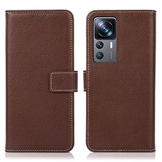 Leather Case Stands Flip Cover Holder K08Z for Xiaomi Redmi K50 Ultra 5G Brown