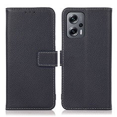 Leather Case Stands Flip Cover Holder K08Z for Xiaomi Redmi Note 11T Pro 5G Navy Blue