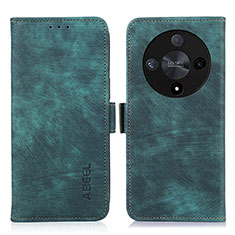 Leather Case Stands Flip Cover Holder K09Z for Huawei Honor X9b 5G Green