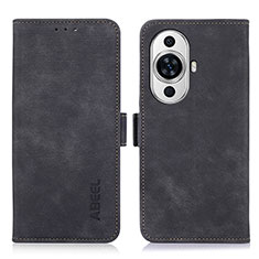 Leather Case Stands Flip Cover Holder K09Z for Huawei Nova 11 Black