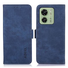 Leather Case Stands Flip Cover Holder K09Z for Motorola Moto Edge (2023) 5G Blue