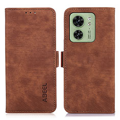 Leather Case Stands Flip Cover Holder K09Z for Motorola Moto Edge (2023) 5G Brown