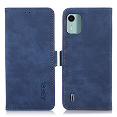 Leather Case Stands Flip Cover Holder K09Z for Nokia C12 Blue