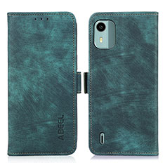 Leather Case Stands Flip Cover Holder K09Z for Nokia C12 Green