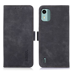 Leather Case Stands Flip Cover Holder K09Z for Nokia C12 Pro Black