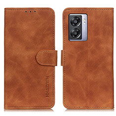 Leather Case Stands Flip Cover Holder K09Z for OnePlus Nord N300 5G Brown