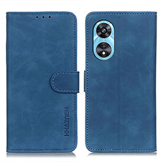 Leather Case Stands Flip Cover Holder K09Z for Oppo A1 5G Blue