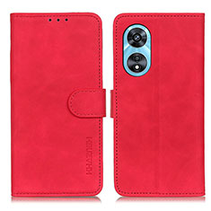 Leather Case Stands Flip Cover Holder K09Z for Oppo A1 5G Red