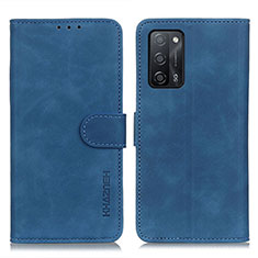 Leather Case Stands Flip Cover Holder K09Z for Oppo A53s 5G Blue