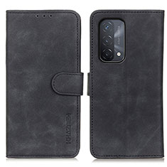 Leather Case Stands Flip Cover Holder K09Z for Oppo A54 5G Black