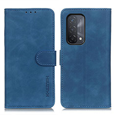 Leather Case Stands Flip Cover Holder K09Z for Oppo A54 5G Blue
