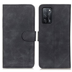 Leather Case Stands Flip Cover Holder K09Z for Oppo A55 5G Black