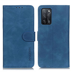 Leather Case Stands Flip Cover Holder K09Z for Oppo A55 5G Blue