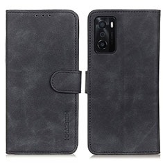 Leather Case Stands Flip Cover Holder K09Z for Oppo A55S 5G Black