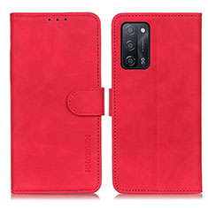 Leather Case Stands Flip Cover Holder K09Z for Oppo A56 5G Red