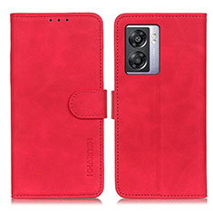 Leather Case Stands Flip Cover Holder K09Z for Oppo A57 5G Red