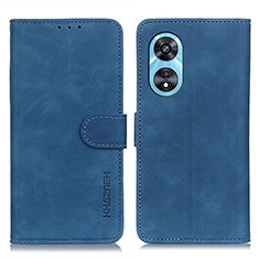 Leather Case Stands Flip Cover Holder K09Z for Oppo A58 5G Blue