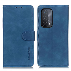 Leather Case Stands Flip Cover Holder K09Z for Oppo A93 5G Blue