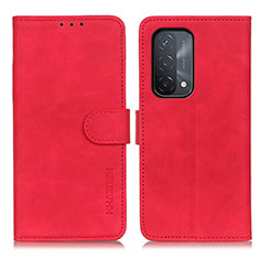 Leather Case Stands Flip Cover Holder K09Z for Oppo A93 5G Red