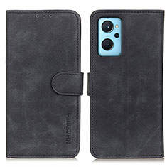 Leather Case Stands Flip Cover Holder K09Z for Oppo A96 4G Black