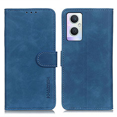 Leather Case Stands Flip Cover Holder K09Z for Oppo A96 5G Blue