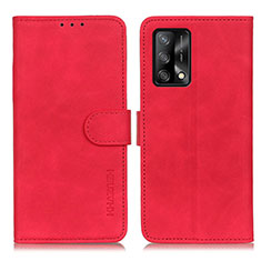 Leather Case Stands Flip Cover Holder K09Z for Oppo F19 Red