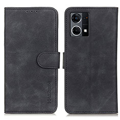 Leather Case Stands Flip Cover Holder K09Z for Oppo F21 Pro 4G Black