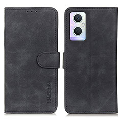 Leather Case Stands Flip Cover Holder K09Z for Oppo F21 Pro 5G Black