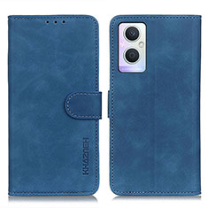 Leather Case Stands Flip Cover Holder K09Z for Oppo F21 Pro 5G Blue