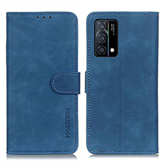 Leather Case Stands Flip Cover Holder K09Z for Oppo K9 5G Blue