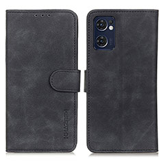 Leather Case Stands Flip Cover Holder K09Z for Oppo Reno7 5G Black