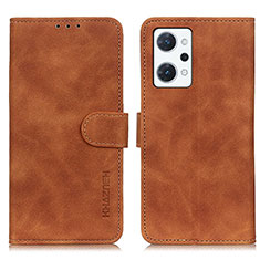 Leather Case Stands Flip Cover Holder K09Z for Oppo Reno7 A Brown