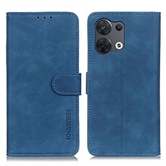 Leather Case Stands Flip Cover Holder K09Z for Oppo Reno9 5G Blue