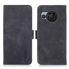 Leather Case Stands Flip Cover Holder K09Z for Sharp Aquos R8s Black