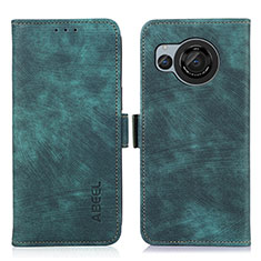 Leather Case Stands Flip Cover Holder K09Z for Sharp Aquos R8s Green