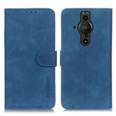 Leather Case Stands Flip Cover Holder K09Z for Sony Xperia PRO-I Blue