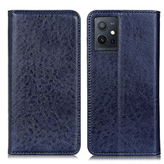 Leather Case Stands Flip Cover Holder K09Z for Vivo Y33e 5G Blue