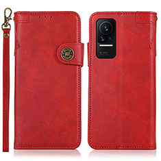 Leather Case Stands Flip Cover Holder K09Z for Xiaomi Civi 5G Red